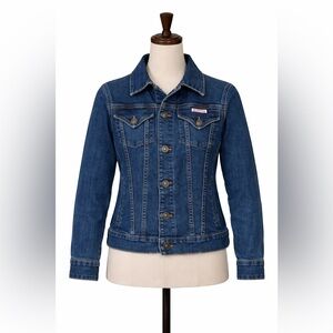 Hudson Jeans Signature Denim Jacket XS Dark Wash Classic Trucker Coat